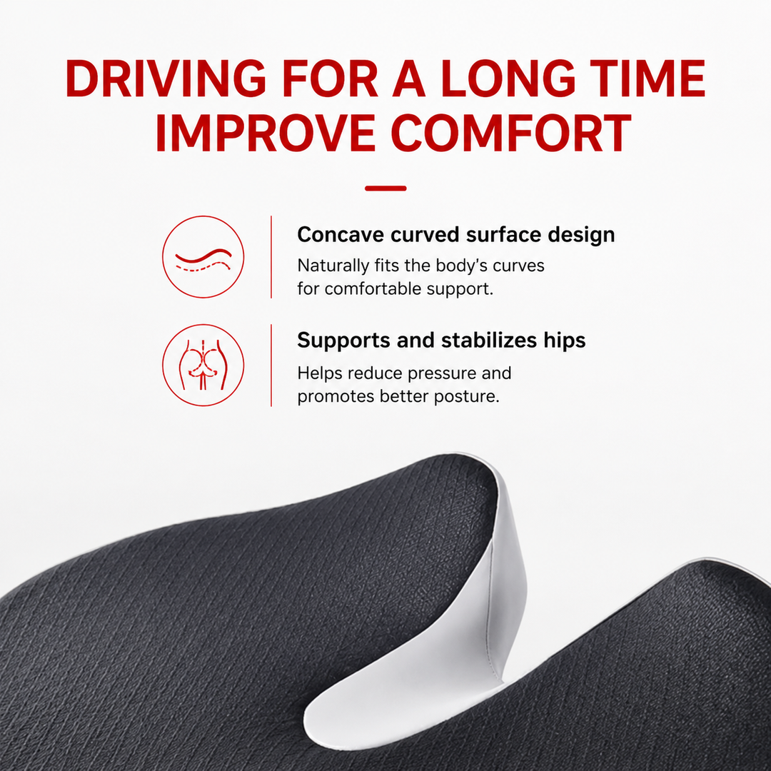 Premium Memory Foam Seat Cushion Ergonomic Chair Pad Non Slip Support Cushion Office Chair Car Seat Portable Comfort Cushion Travel Daily Use Support