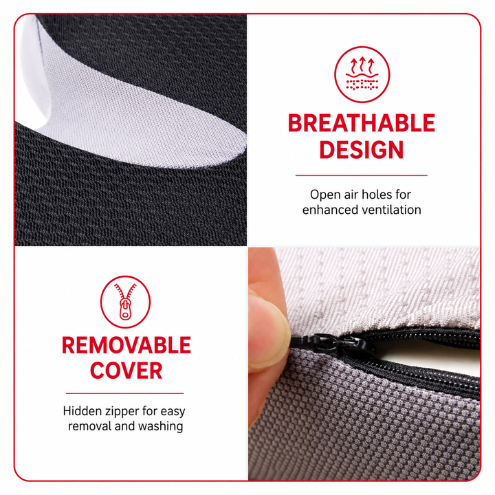 Premium Memory Foam Seat Cushion Ergonomic Chair Pad Non Slip Support Cushion Office Chair Car Seat Portable Comfort Cushion Travel Daily Use Support