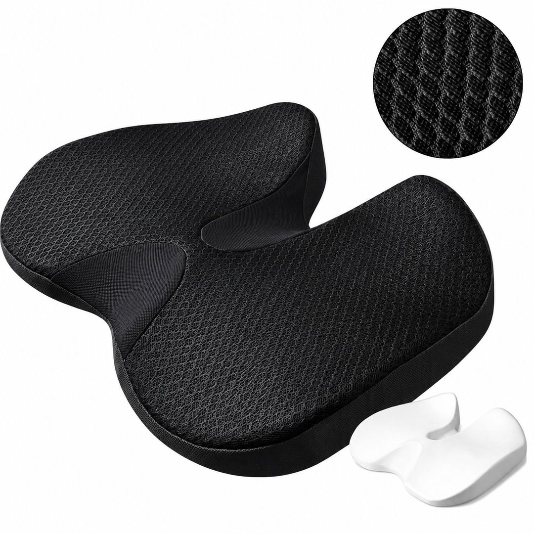Premium Memory Foam Seat Cushion Ergonomic Chair Pad Non Slip Support Cushion Office Chair Car Seat Portable Comfort Cushion Travel Daily Use Support