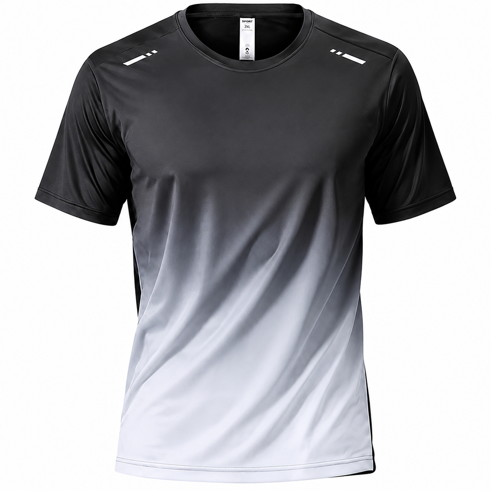 Premium Men's Quick Dry Sports T-Shirt Running Gym Training Shirt Breathable Short Sleeve Athletic Wear Boxing Badminton Gradient Summer Top