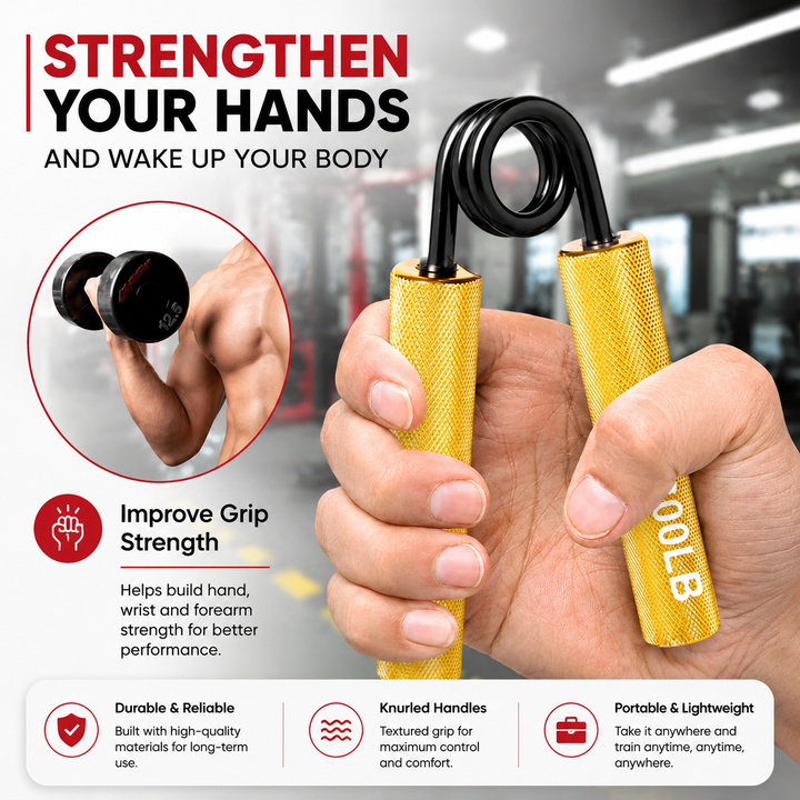Premium Metal Hand Gripper Adjustable 50–350LB Grip Strength Trainer Finger Wrist Forearm Exercise Tool Gym Home Fitness Muscle Workout Device