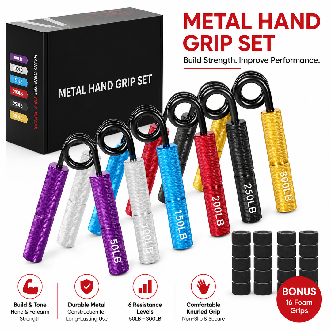 Premium Metal Hand Gripper Adjustable 50–350LB Grip Strength Trainer Finger Wrist Forearm Exercise Tool Gym Home Fitness Muscle Workout Device