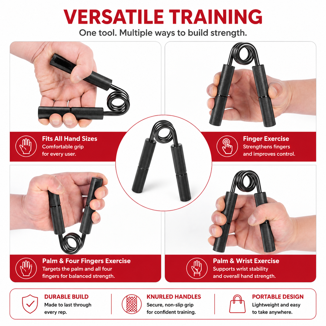 Premium Metal Hand Gripper Adjustable 50 to 350lb Grip Strengthener Finger Wrist Trainer Ergonomic Portable Fitness Tool Home Gym Workout Hand Exerciser