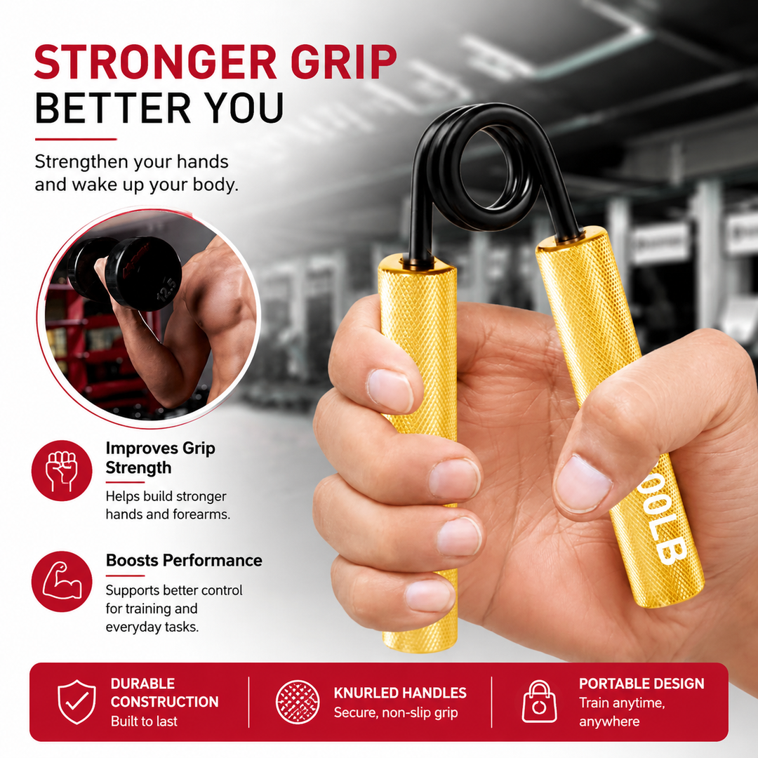 Premium Metal Hand Gripper Adjustable 50 to 350lb Grip Strengthener Finger Wrist Trainer Ergonomic Portable Fitness Tool Home Gym Workout Hand Exerciser