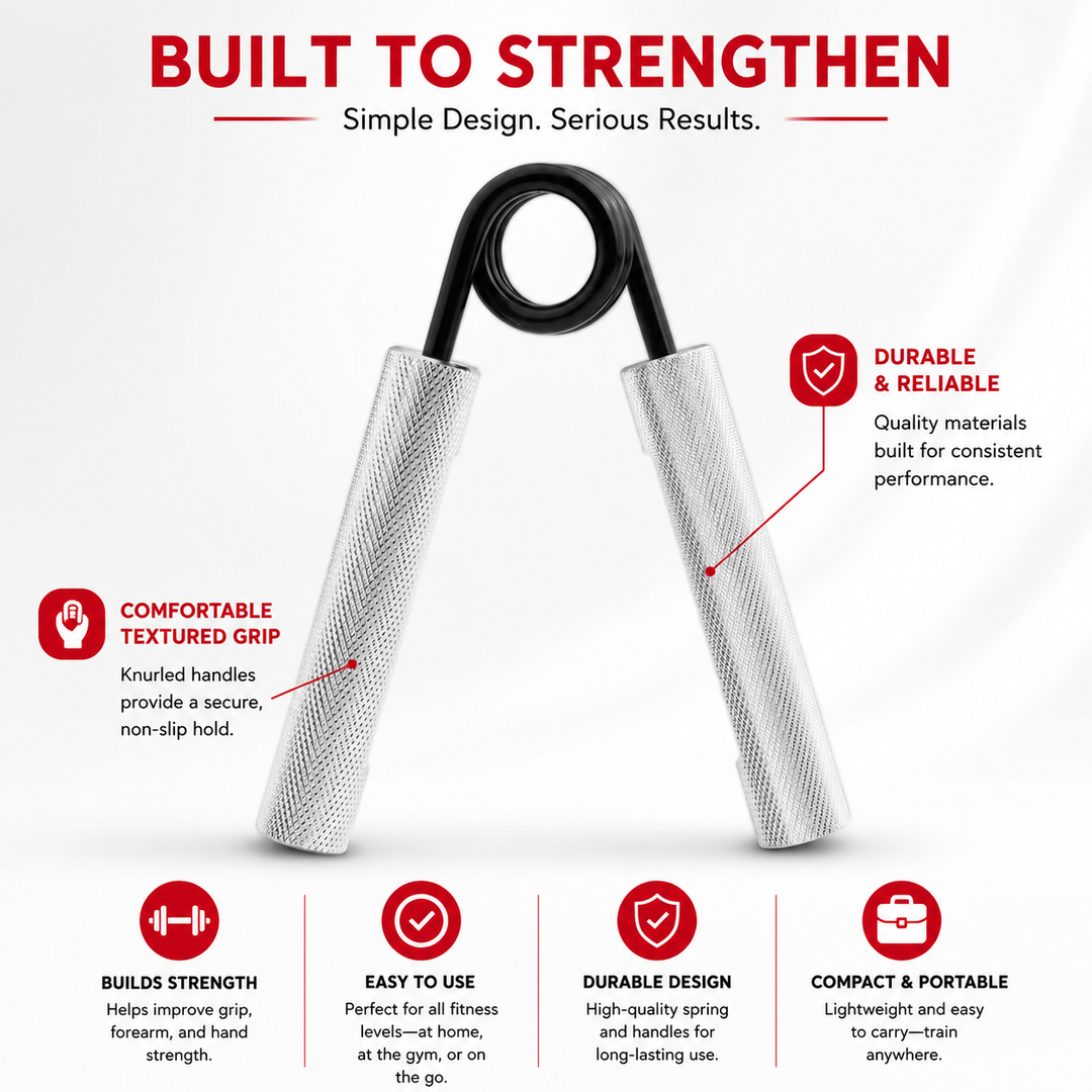 Premium Metal Hand Gripper Adjustable 50 to 350lb Grip Strengthener Finger Wrist Trainer Ergonomic Portable Fitness Tool Home Gym Workout Hand Exerciser