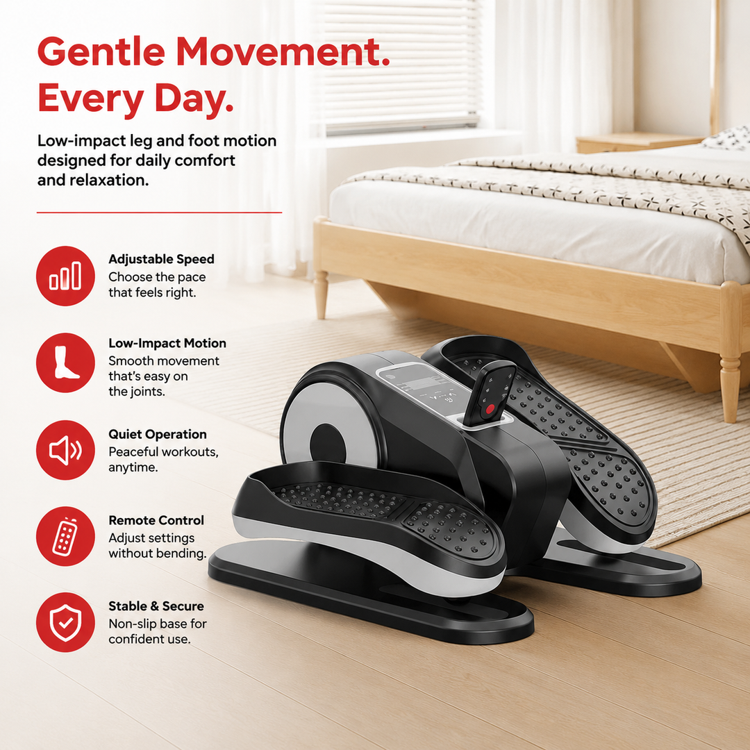 Premium Mini Electric Elliptical Stepper Portable Home Pedal Exerciser Compact Cardio Training Stair Stepper Low Impact Fitness Machine Indoor Use