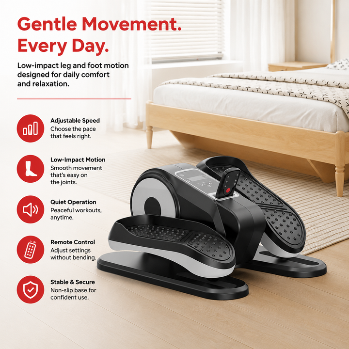Premium Mini Electric Elliptical Stepper Portable Home Pedal Exerciser Compact Cardio Training Stair Stepper Low Impact Fitness Machine Indoor Use
