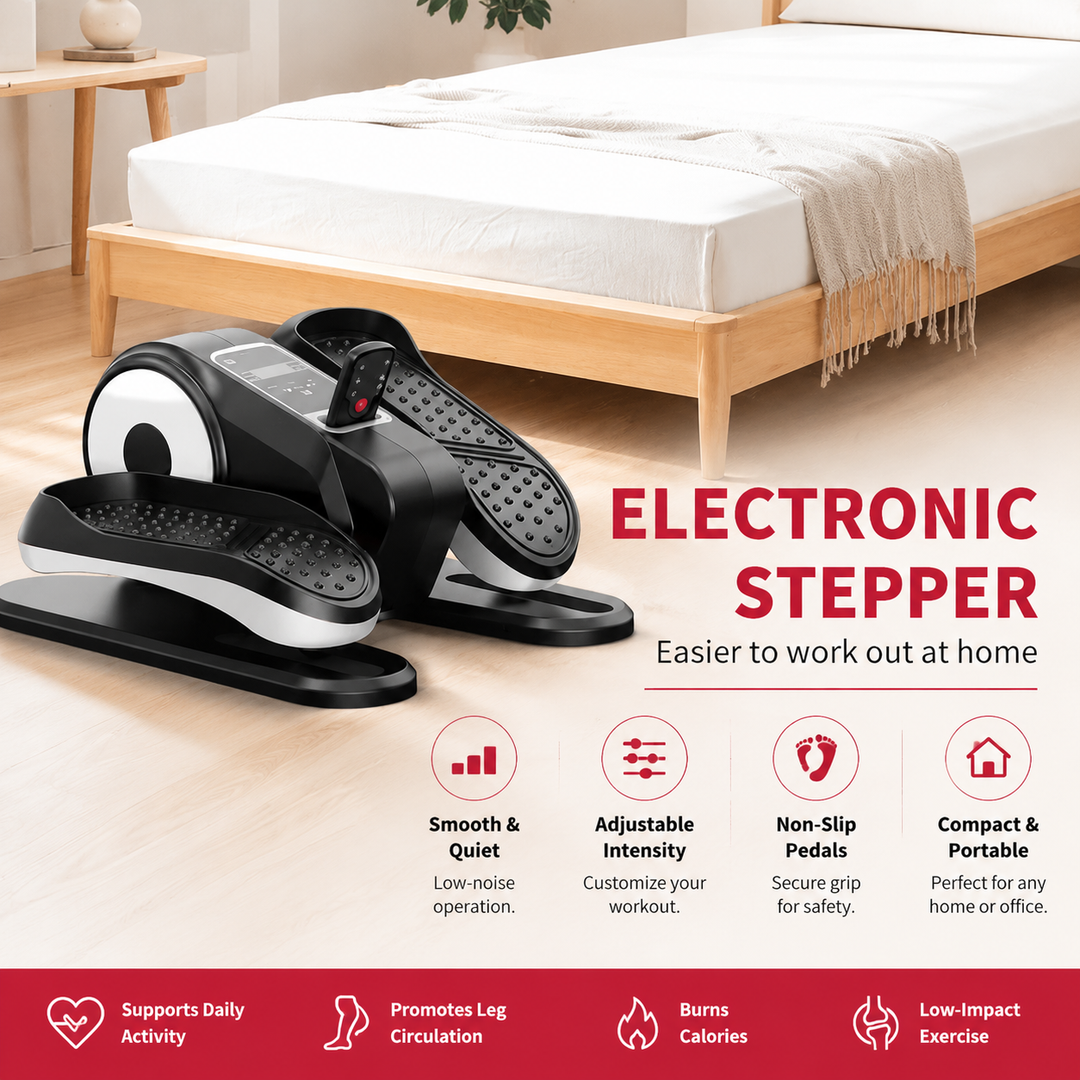 Premium Mini Electric Elliptical Stepper Portable Home Pedal Exerciser Compact Cardio Training Stair Stepper Low Impact Fitness Machine Indoor Use