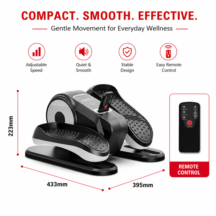 Premium Mini Electric Elliptical Stepper Portable Home Pedal Exerciser Compact Cardio Training Stair Stepper Low Impact Fitness Machine Indoor Use