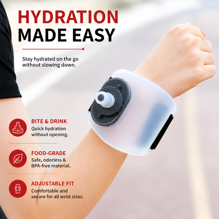 Premium Mini Running Wrist Water Bottle Holder Soft Flask Hydration Pack Adjustable Wrist Strap Hands Free Sports Water Bottle for Running Cycling Hiking Fitness