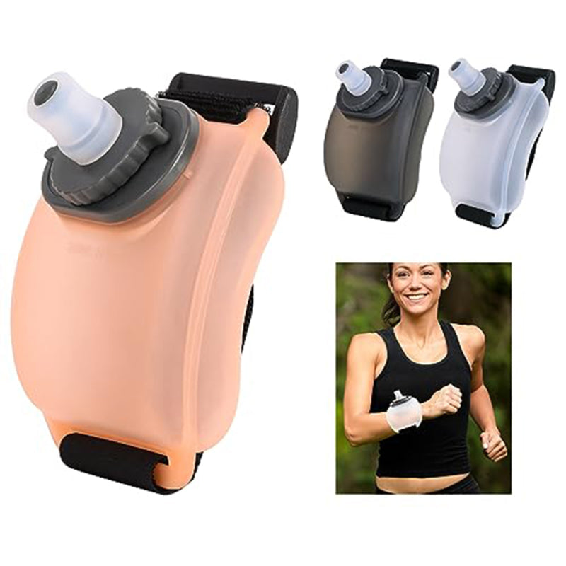Premium Mini Running Wrist Water Bottle Holder Soft Flask Hydration Pack Adjustable Wrist Strap Hands Free Sports Water Bottle for Running Cycling Hiking Fitness