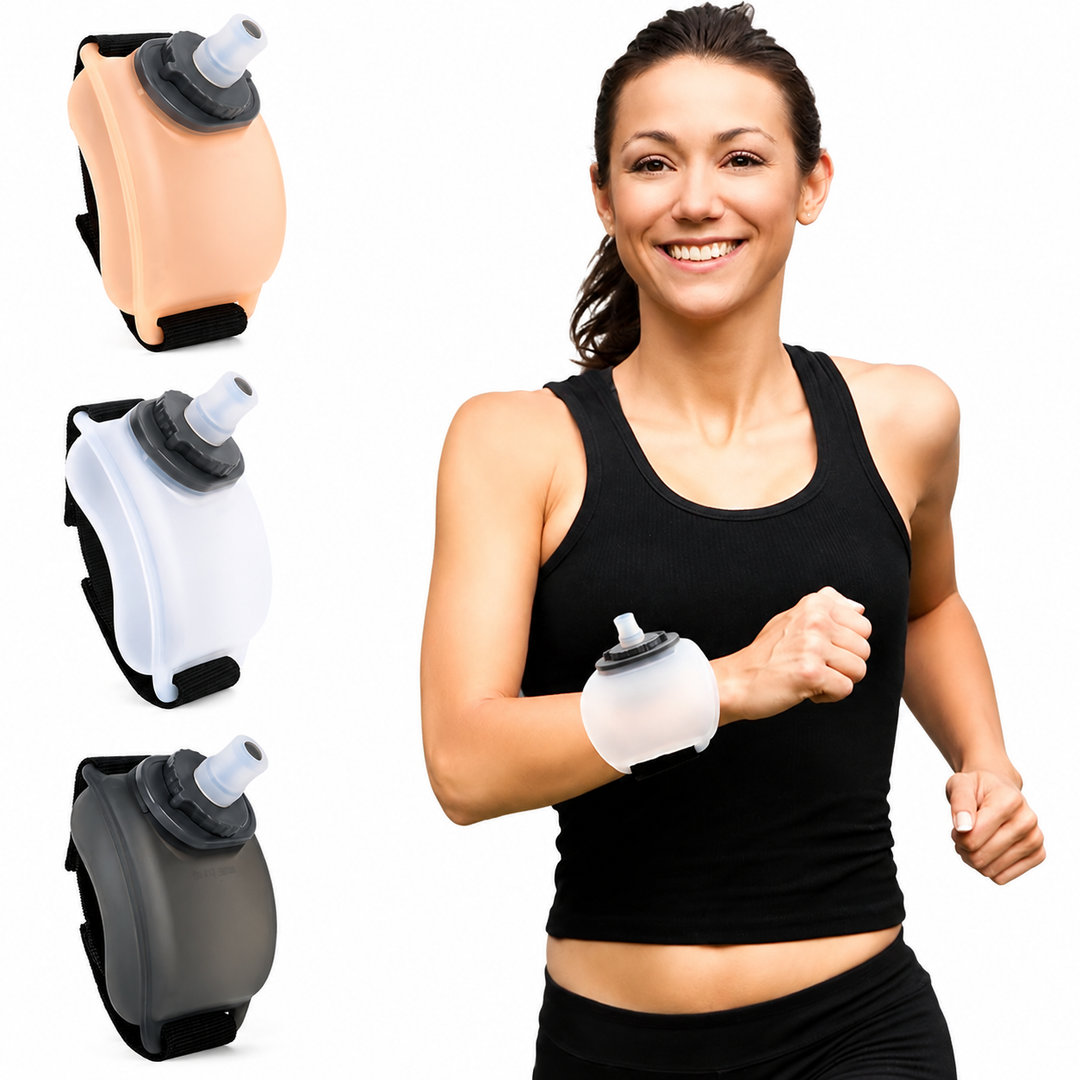 Premium Mini Running Wrist Water Bottle Holder Soft Flask Hydration Pack Adjustable Wrist Strap Hands Free Sports Water Bottle for Running Cycling Hiking Fitness