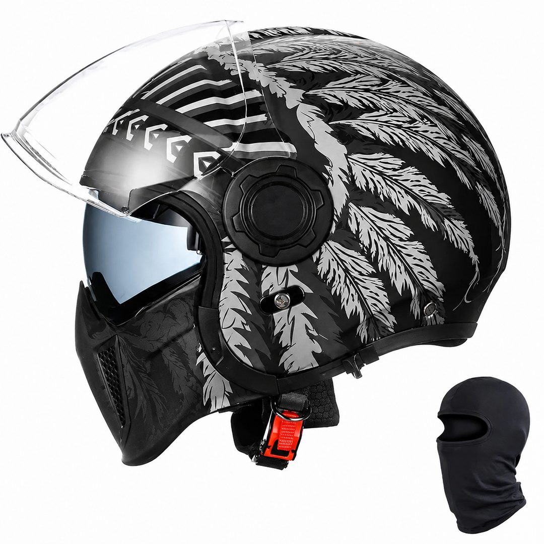 Premium Modular Motorcycle Helmet Full Face Open Face Dual Lens ABS Shell Retro Riding Helmet Anti Fog Visor Lightweight Tool Free Design Men Women