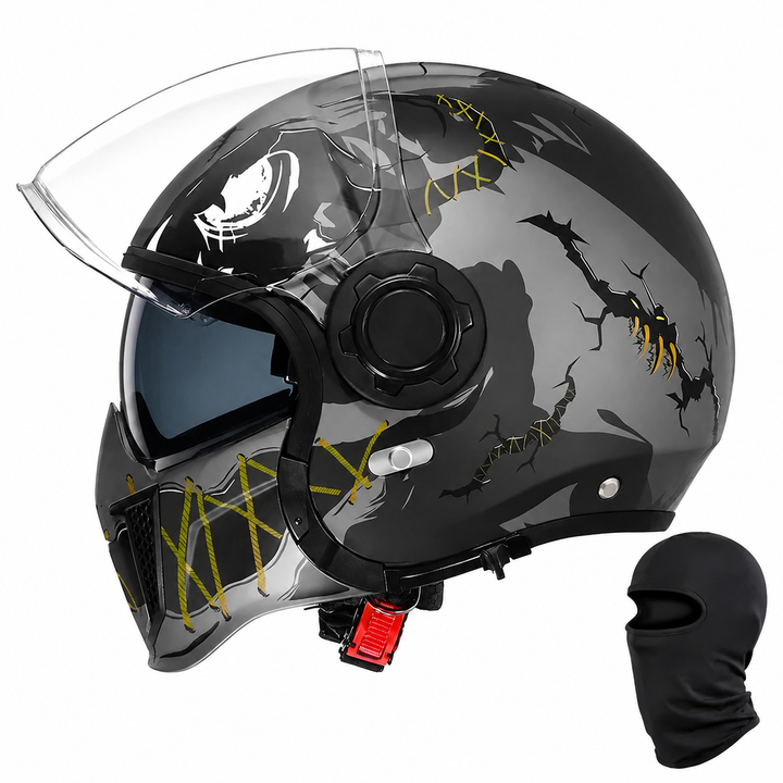 Premium Modular Motorcycle Helmet Full Face Open Face Dual Lens ABS Shell Retro Riding Helmet Anti Fog Visor Lightweight Tool Free Design Men Women