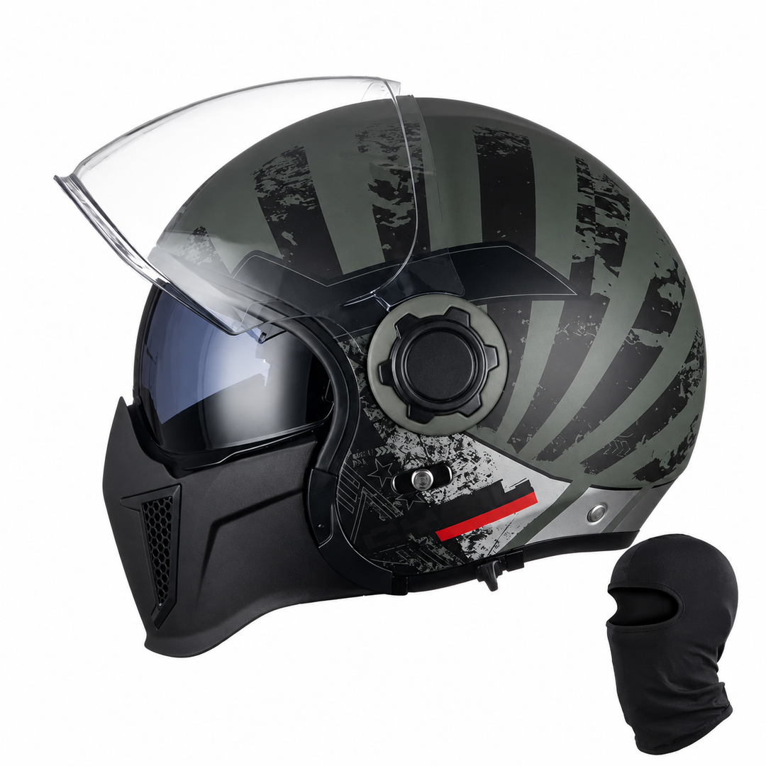 Premium Modular Motorcycle Helmet Full Face Open Face Dual Lens ABS Shell Retro Riding Helmet Anti Fog Visor Lightweight Tool Free Design Men Women