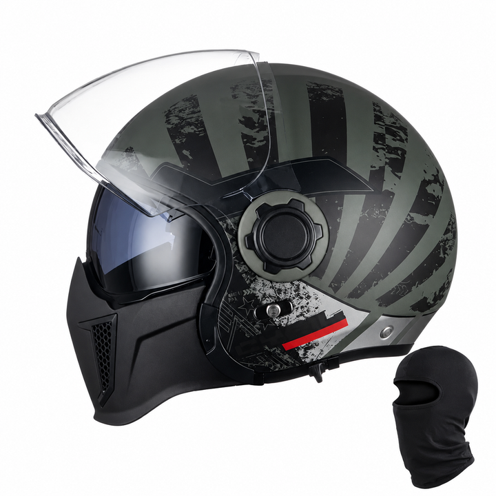 Premium Modular Motorcycle Helmet Full Face Open Face Dual Lens ABS Shell Retro Riding Helmet Anti Fog Visor Lightweight Tool Free Design Men Women