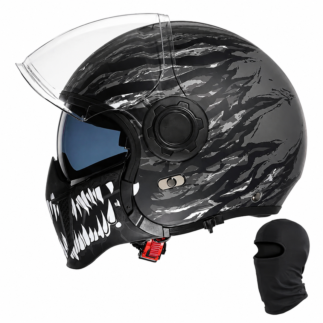 Premium Modular Motorcycle Helmet Full Face Open Face Dual Lens ABS Shell Retro Riding Helmet Anti Fog Visor Lightweight Tool Free Design Men Women