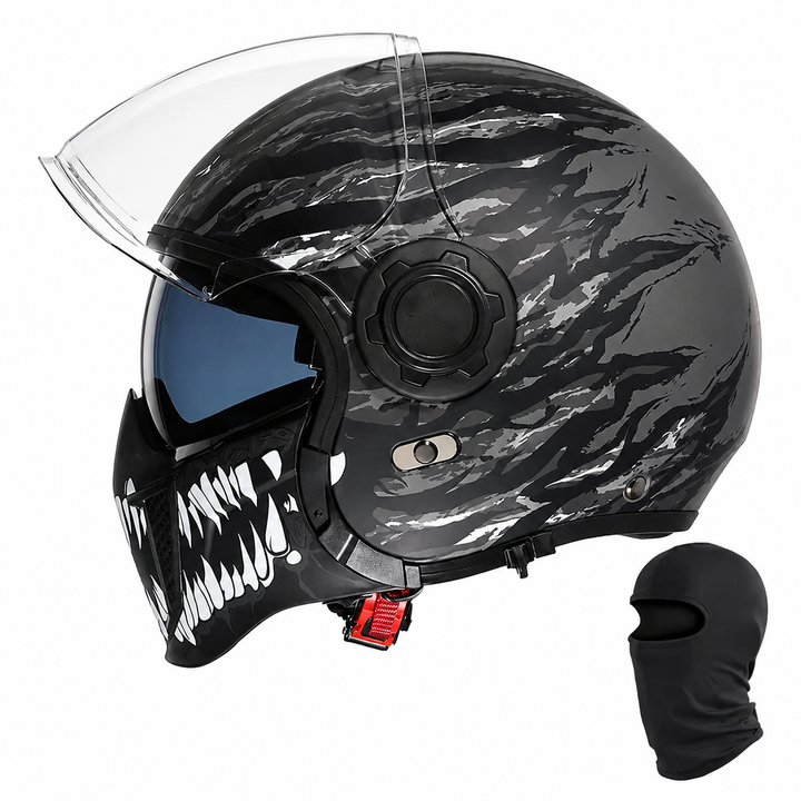 Premium Modular Motorcycle Helmet Full Face Open Face Dual Lens ABS Shell Retro Riding Helmet Anti Fog Visor Lightweight Tool Free Design Men Women