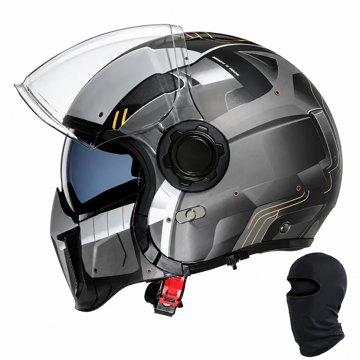 Premium Modular Motorcycle Helmet Full Face Open Face Dual Lens ABS Shell Retro Riding Helmet Anti Fog Visor Lightweight Tool Free Design Men Women