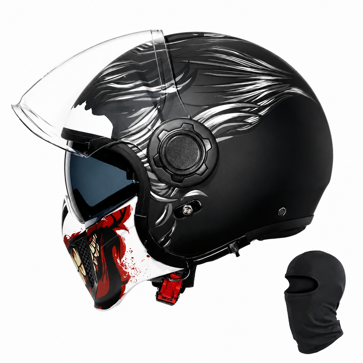 Premium Modular Motorcycle Helmet Full Face Open Face Dual Lens ABS Shell Retro Riding Helmet Anti Fog Visor Lightweight Tool Free Design Men Women