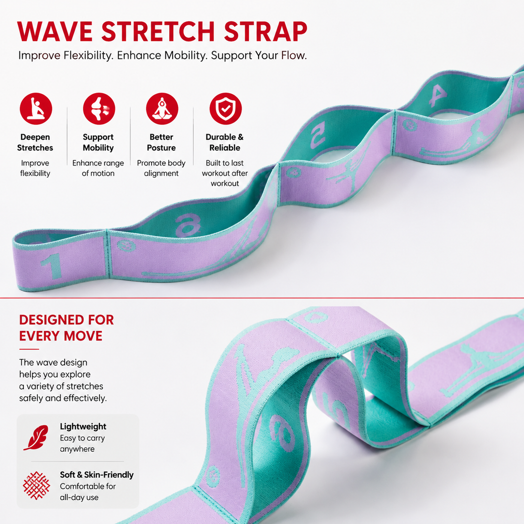 Premium Multi Grid Resistance Band Yoga Pilates Stretching Strap Adjustable Elastic Training Belt 8/9 Grid Mobility Flexibility Fitness Band