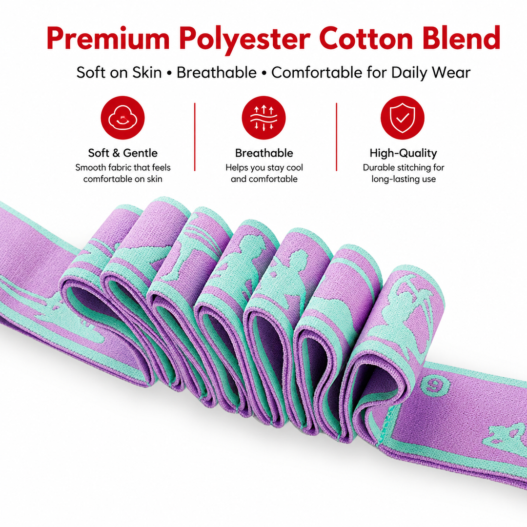 Premium Multi Grid Resistance Band Yoga Pilates Stretching Strap Adjustable Elastic Training Belt 8/9 Grid Mobility Flexibility Fitness Band