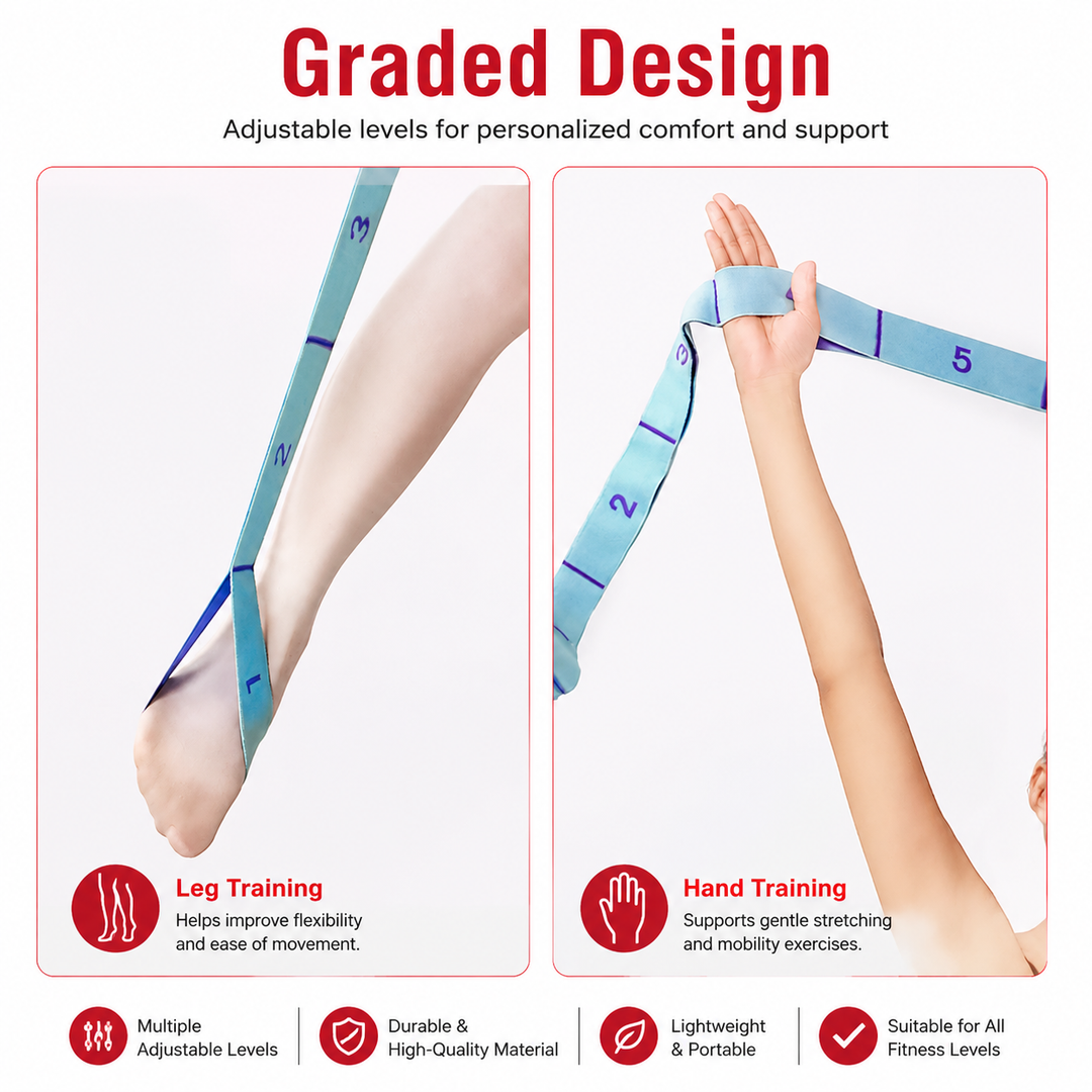 Premium Multi Grid Resistance Band Yoga Pilates Stretching Strap Adjustable Elastic Training Belt 8/9 Grid Mobility Flexibility Fitness Band