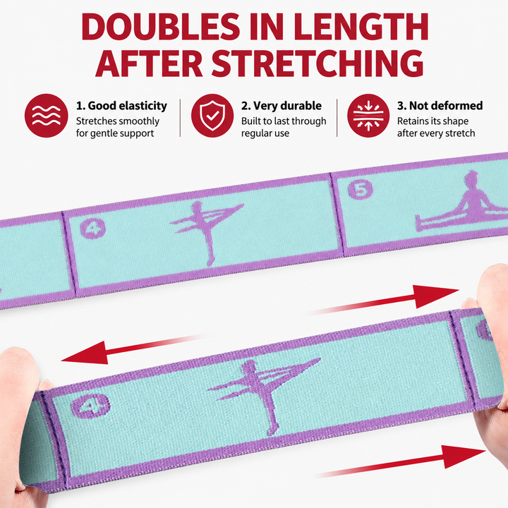 Premium Multi Grid Resistance Band Yoga Pilates Stretching Strap Adjustable Elastic Training Belt 8/9 Grid Mobility Flexibility Fitness Band