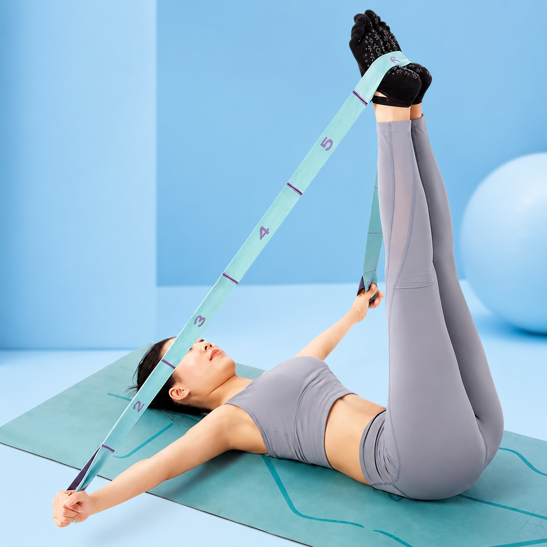 Premium Multi Grid Resistance Band Yoga Pilates Stretching Strap Adjustable Elastic Training Belt 8/9 Grid Mobility Flexibility Fitness Band