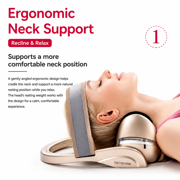 Premium Neck Massage Pillow with Heat and Vibration Cervical Traction Device 7 Modes 3D Airbag Massage Adjustable Heating Neck Shoulder Relaxation Pain Relief Support Pillow