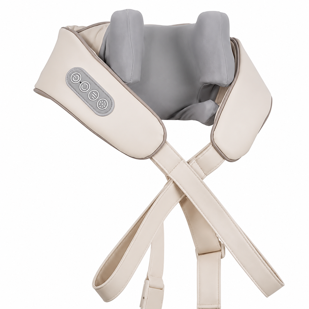 Premium Neck Shoulder Massager Shawl with Heat Shiatsu Deep Kneading Electric Rechargeable Wireless Back Neck Upper Body Pain Relief Relaxation Home Travel Use