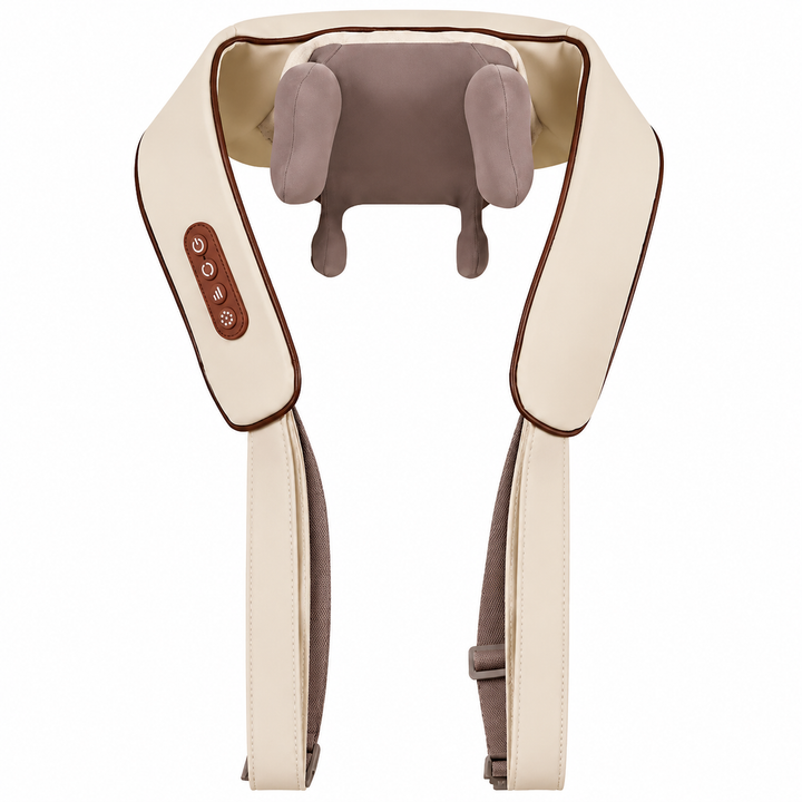 Premium Neck Shoulder Massager Shawl with Heat Shiatsu Deep Kneading Electric Rechargeable Wireless Back Neck Upper Body Pain Relief Relaxation Home Travel Use
