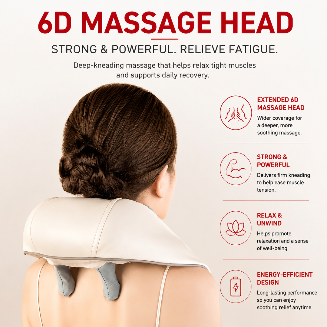 Premium Neck Shoulder Massager Shawl with Heat Shiatsu Deep Kneading Electric Rechargeable Wireless Back Neck Upper Body Pain Relief Relaxation Home Travel Use