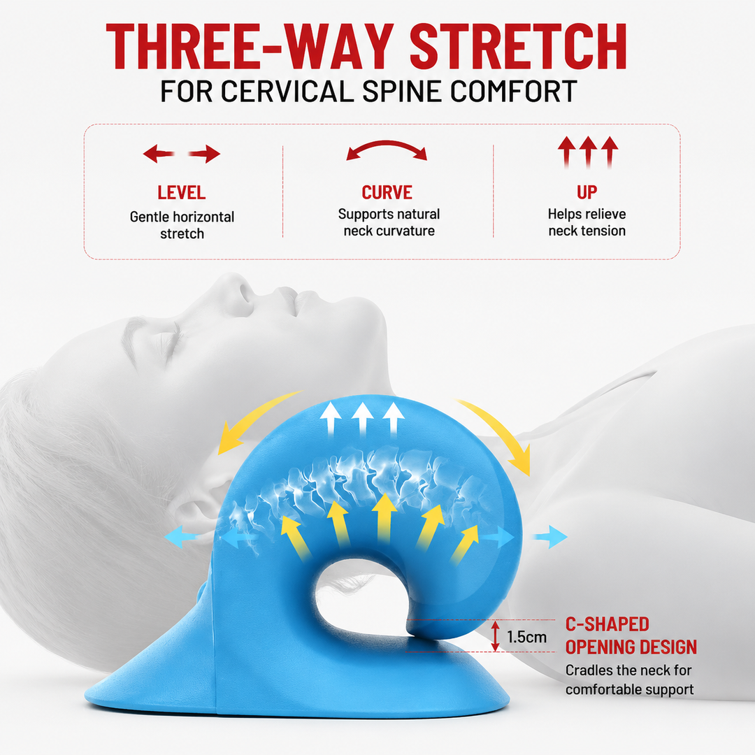 Premium Neck Shoulder Stretcher Relaxer Cervical Traction Support Pillow Ergonomic Neck Massager Spine Alignment Pain Relief Massage Pillow