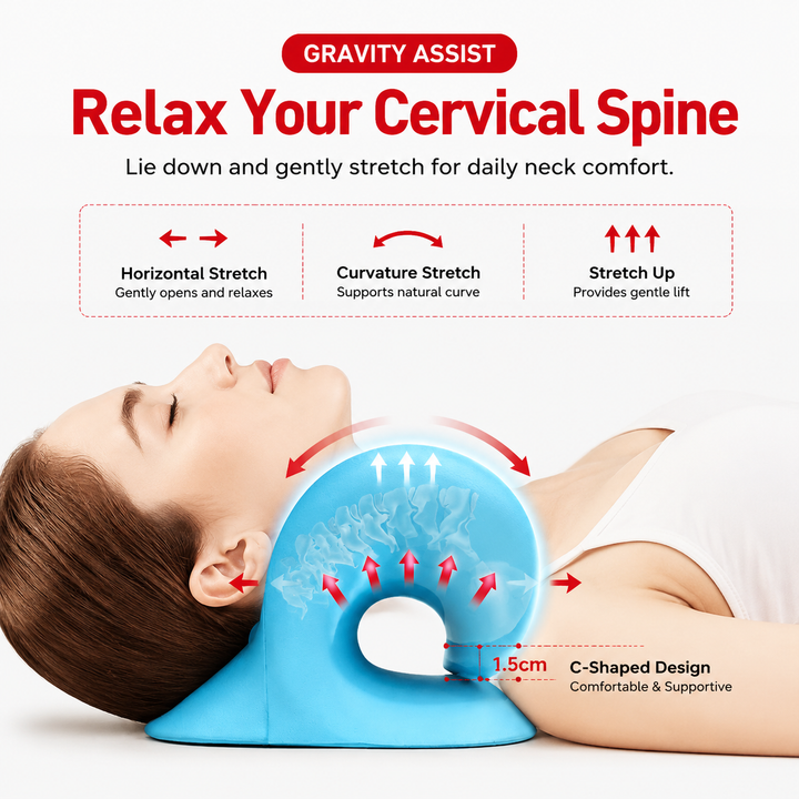 Premium Neck Shoulder Stretcher Relaxer Cervical Traction Support Pillow Ergonomic Neck Massager Spine Alignment Pain Relief Massage Pillow