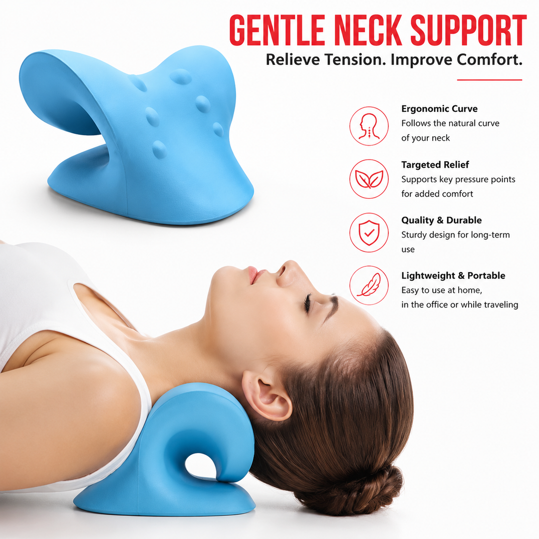 Premium Neck Shoulder Stretcher Relaxer Cervical Traction Support Pillow Ergonomic Neck Massager Spine Alignment Pain Relief Massage Pillow