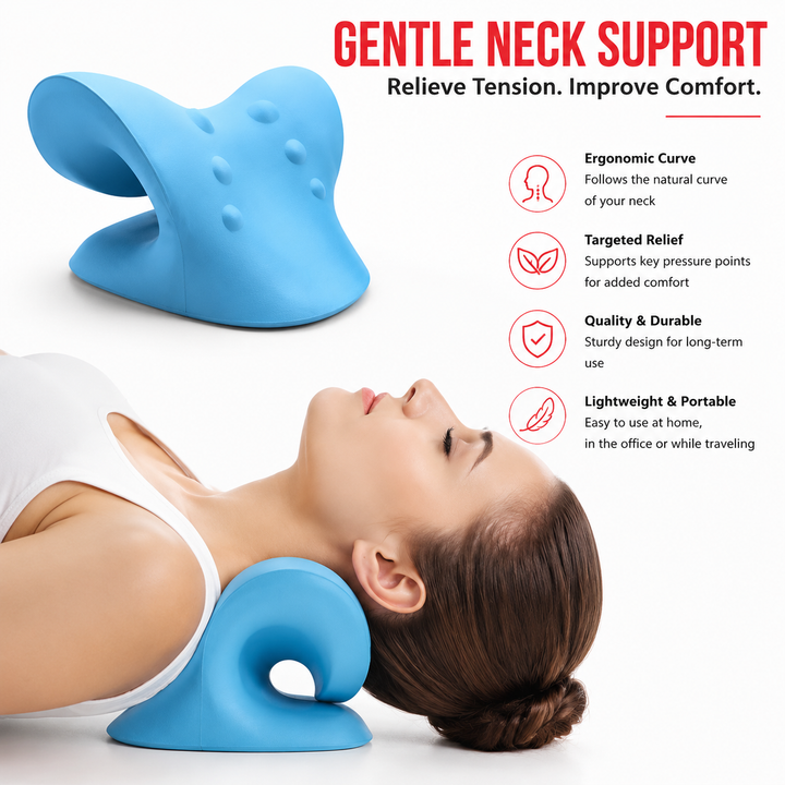 Premium Neck Shoulder Stretcher Relaxer Cervical Traction Support Pillow Ergonomic Neck Massager Spine Alignment Pain Relief Massage Pillow