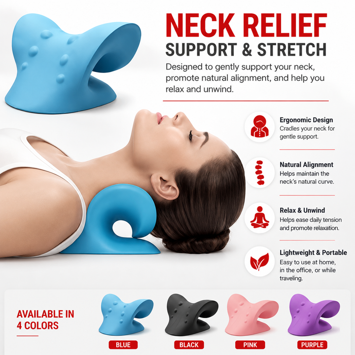 Premium Neck Shoulder Stretcher Relaxer Cervical Traction Support Pillow Ergonomic Neck Massager Spine Alignment Pain Relief Massage Pillow