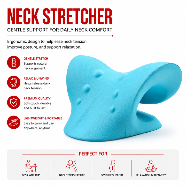 Premium Neck Shoulder Stretcher Relaxer Cervical Traction Support Pillow Ergonomic Neck Massager Spine Alignment Pain Relief Massage Pillow