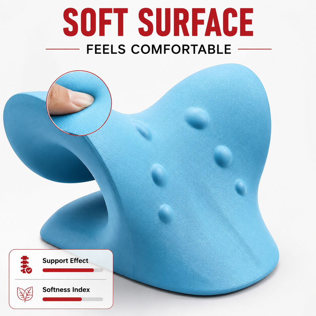 Premium Neck Shoulder Stretcher Relaxer Cervical Traction Support Pillow Ergonomic Neck Massager Spine Alignment Pain Relief Massage Pillow