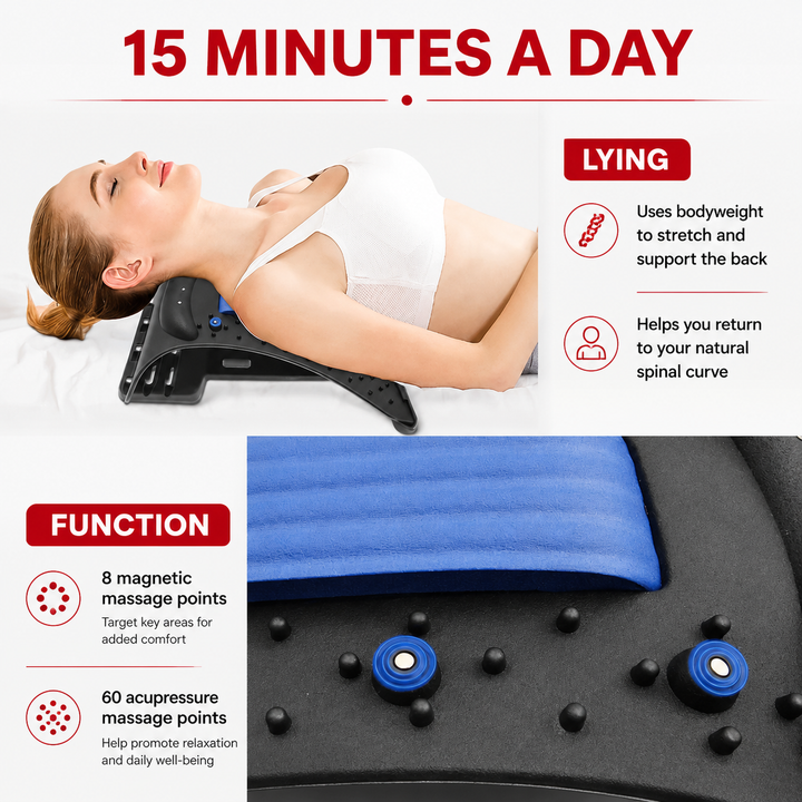 Premium Neck Stretcher Adjustable 4 Level Cervical Support Back Stretcher Ergonomic Design Portable Neck &amp; Upper Back Support Work Travel Daily Use Comfort Device