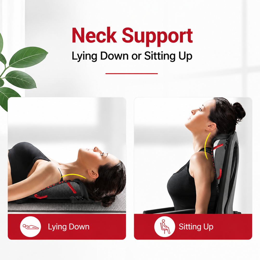 Premium Neck Stretcher Adjustable 4 Level Cervical Support Back Stretcher Ergonomic Design Portable Neck &amp; Upper Back Support Work Travel Daily Use Comfort Device