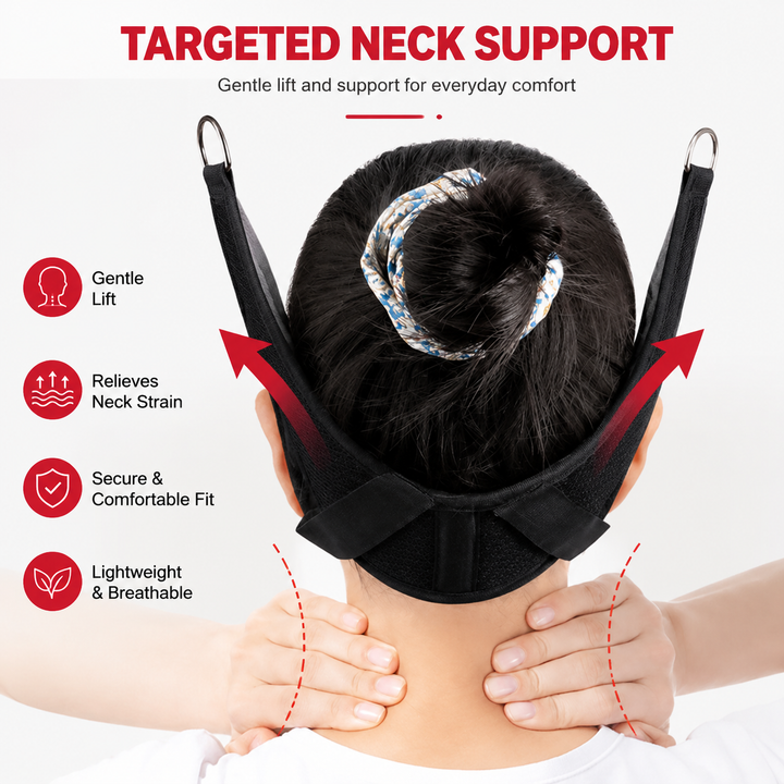Premium Neck Stretcher Hammock Over Door Cervical Traction Device Adjustable Neck Support for Posture Comfort Home Office Travel Relief Device System
