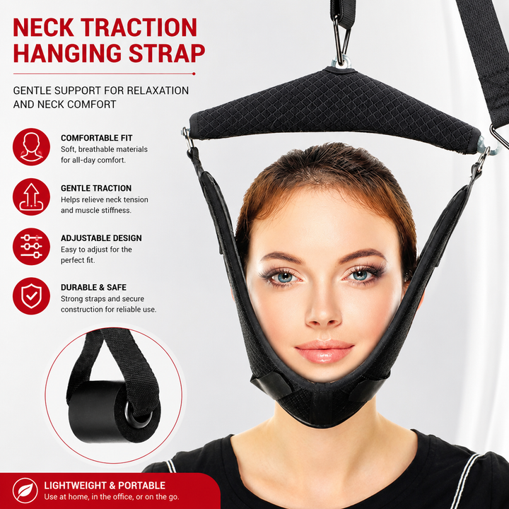 Premium Neck Stretcher Hammock Over Door Cervical Traction Device Adjustable Neck Support for Posture Comfort Home Office Travel Relief Device System