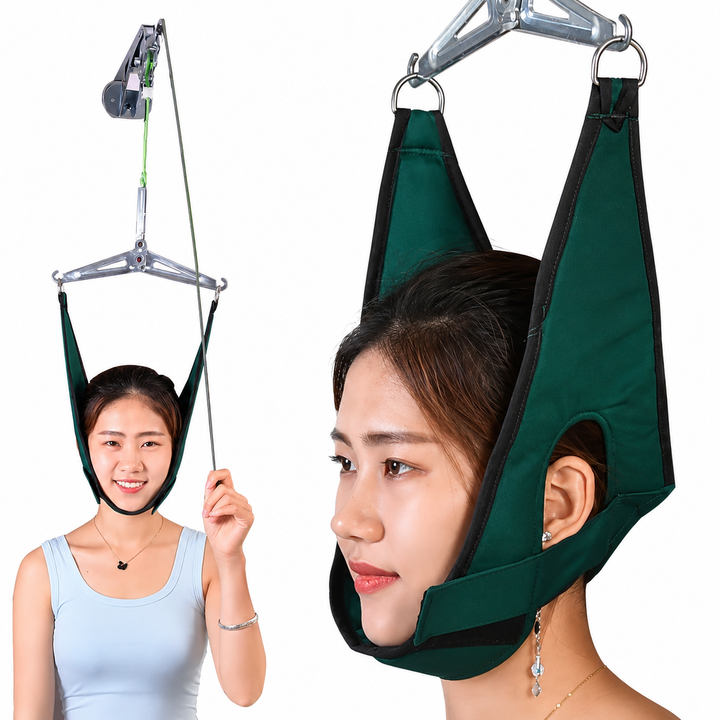 Premium Neck Stretcher Hammock Over Door Cervical Traction Device Adjustable Neck Support for Posture Comfort Home Office Travel Relief Device System