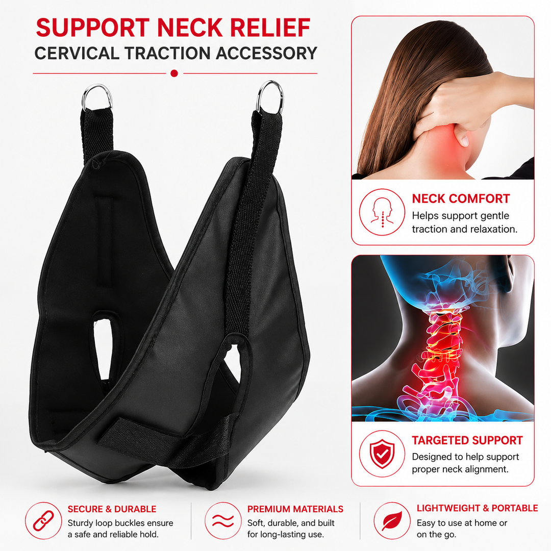 Premium Neck Stretcher Hammock Over Door Cervical Traction Device Adjustable Neck Support for Posture Comfort Home Office Travel Relief Device System