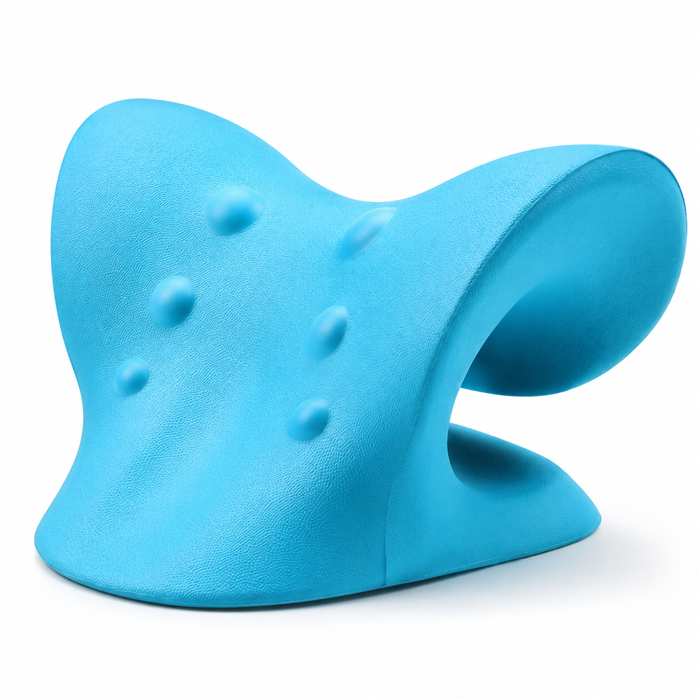 Premium Neck Stretcher Pillow Cervical Support Relaxer Ergonomic Neck Massage Cushion High Density Foam Neck Support for Home Office Travel Daily Use Comfort