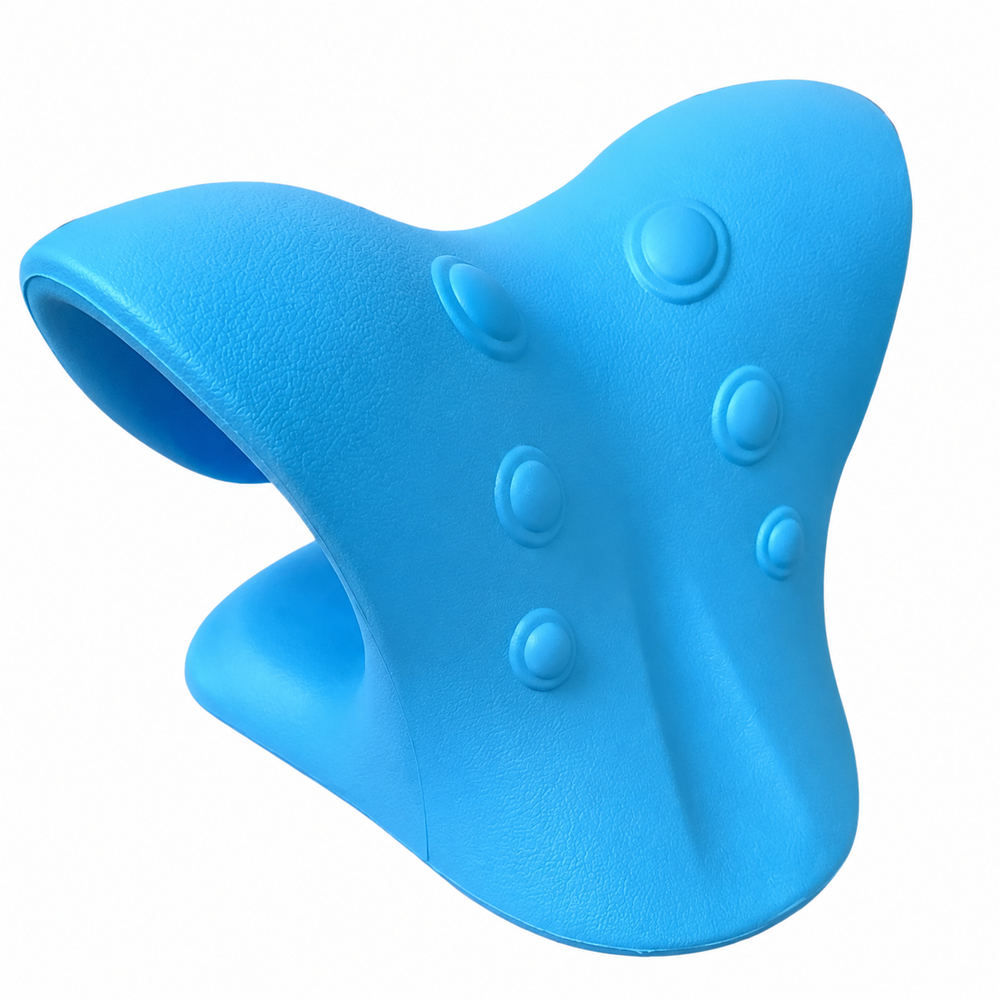 Premium Neck Support Pillow Cervical Spine Alignment Shoulder Traction Relaxer Chiropractic Style Neck Stretcher Pain Relief Posture Support Cushion Portable