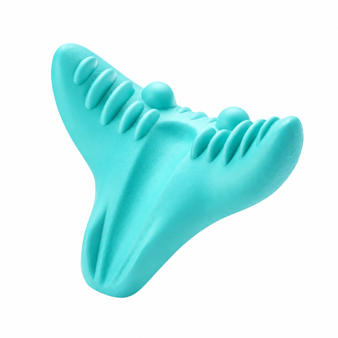 Premium Neck Support Pillow Cervical Spine Alignment Shoulder Traction Relaxer Chiropractic Style Neck Stretcher Pain Relief Posture Support Cushion Portable
