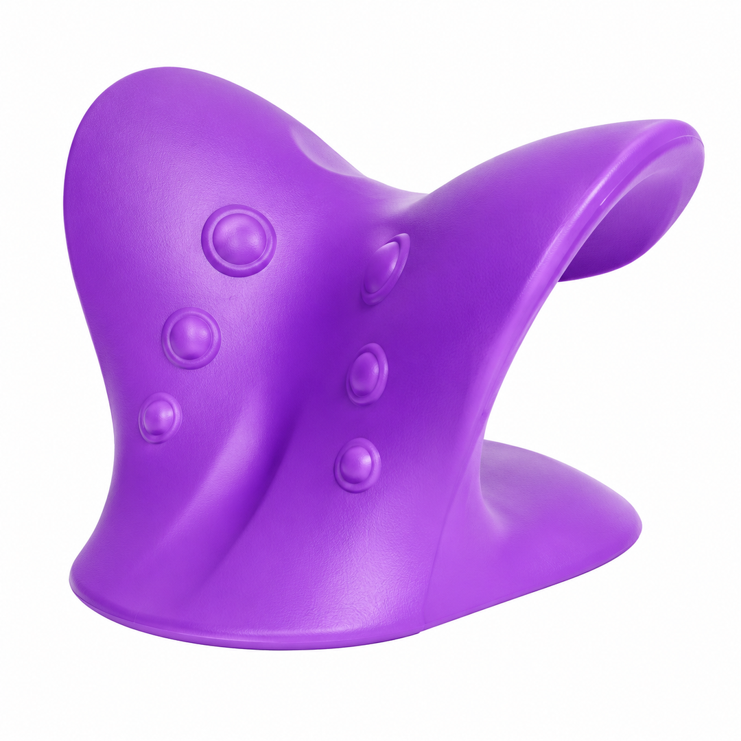 Premium Neck Support Pillow Cervical Spine Alignment Shoulder Traction Relaxer Chiropractic Style Neck Stretcher Pain Relief Posture Support Cushion Portable